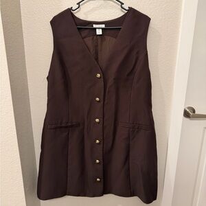 Brown H&M button front dress